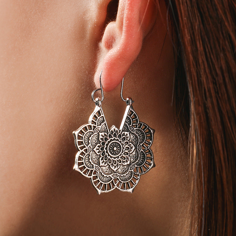 Boucles d'oreilles Mandala Lotus Élégantes