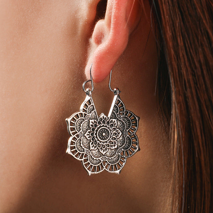Boucles d'oreilles Mandala Lotus Élégantes
