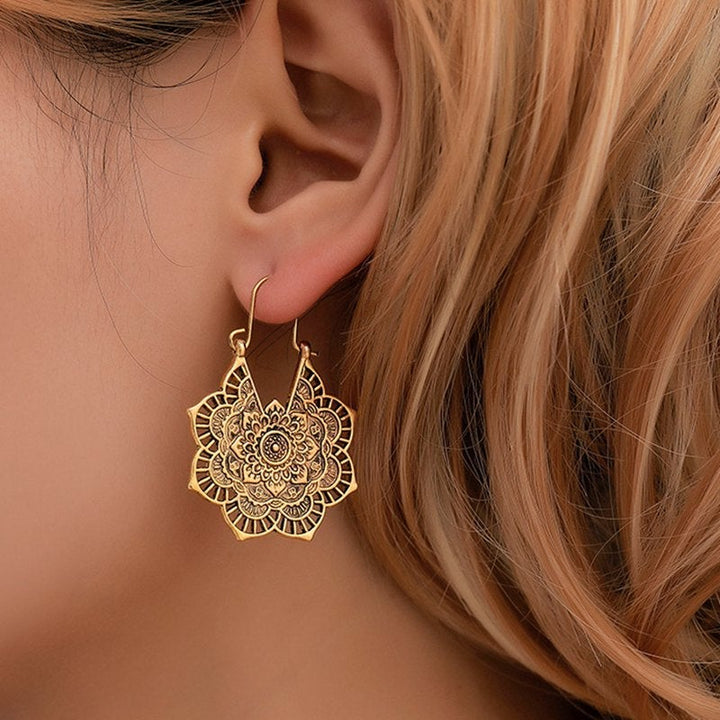 Boucles d'oreilles Mandala Lotus Élégantes