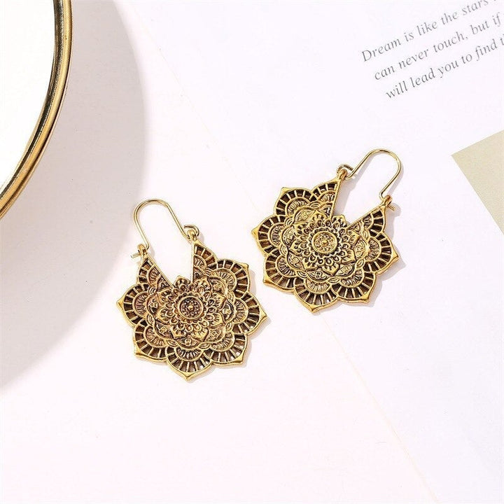 Boucles d'oreilles Mandala Lotus Élégantes