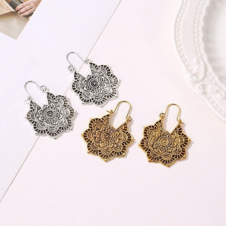 Boucles d'oreilles Mandala Lotus Élégantes