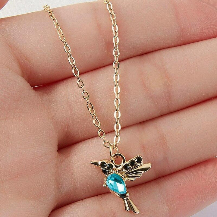 Collier en émail et zircon Hummingbird