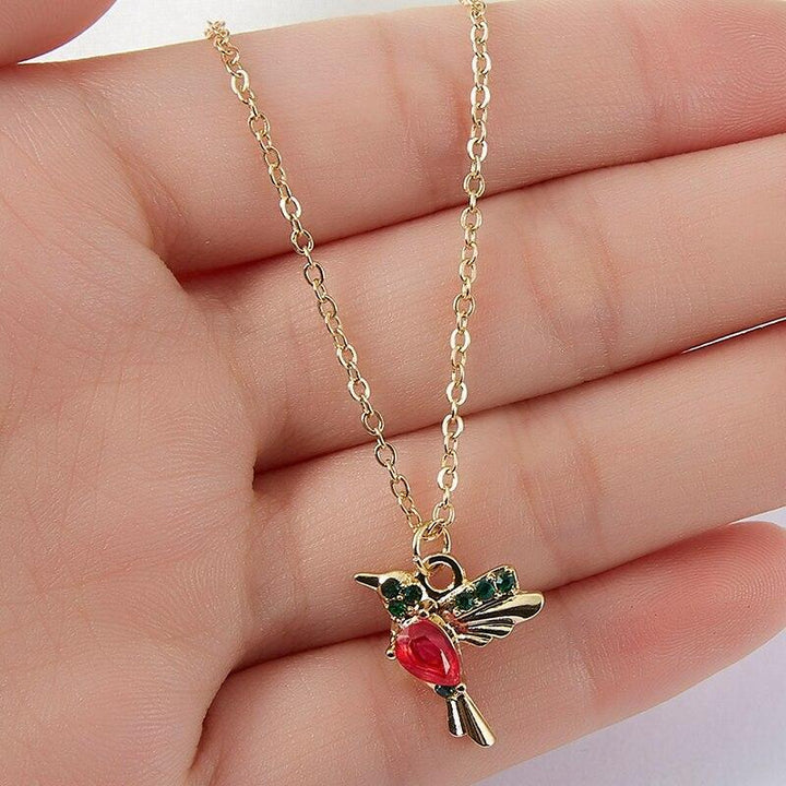Collier en émail et zircon Hummingbird