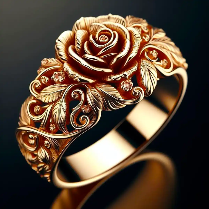 Anne d'or avec fleur