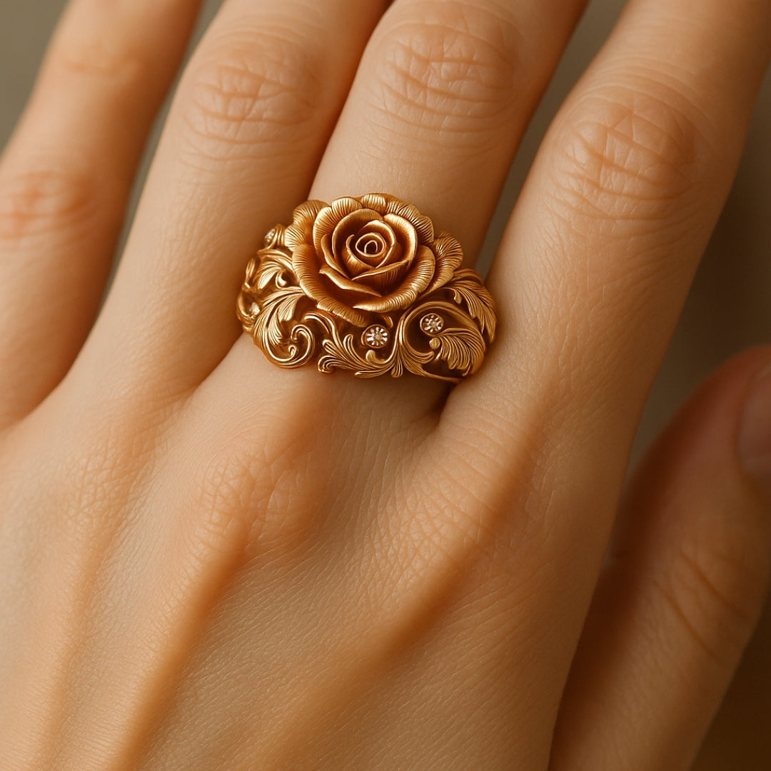 Anne d'or avec fleur
