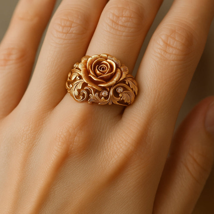 Anne d'or avec fleur