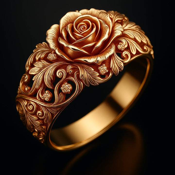 Anne d'or avec fleur
