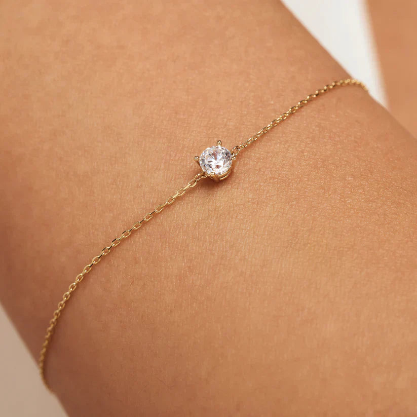 Bracelet en pierre de moissanite Cléa en or