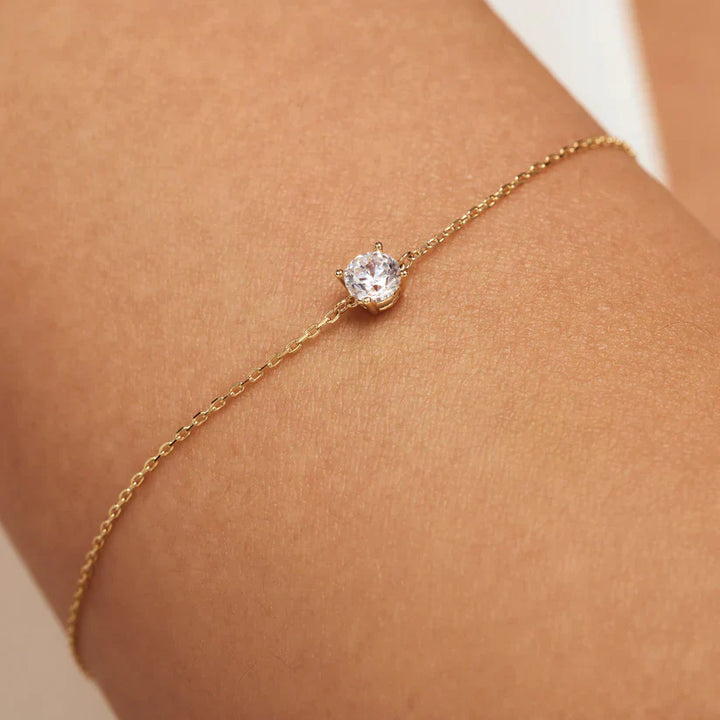 Bracelet en pierre de moissanite Cléa en or