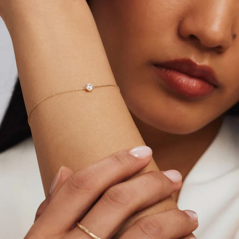 Bracelet en pierre de moissanite Cléa en or