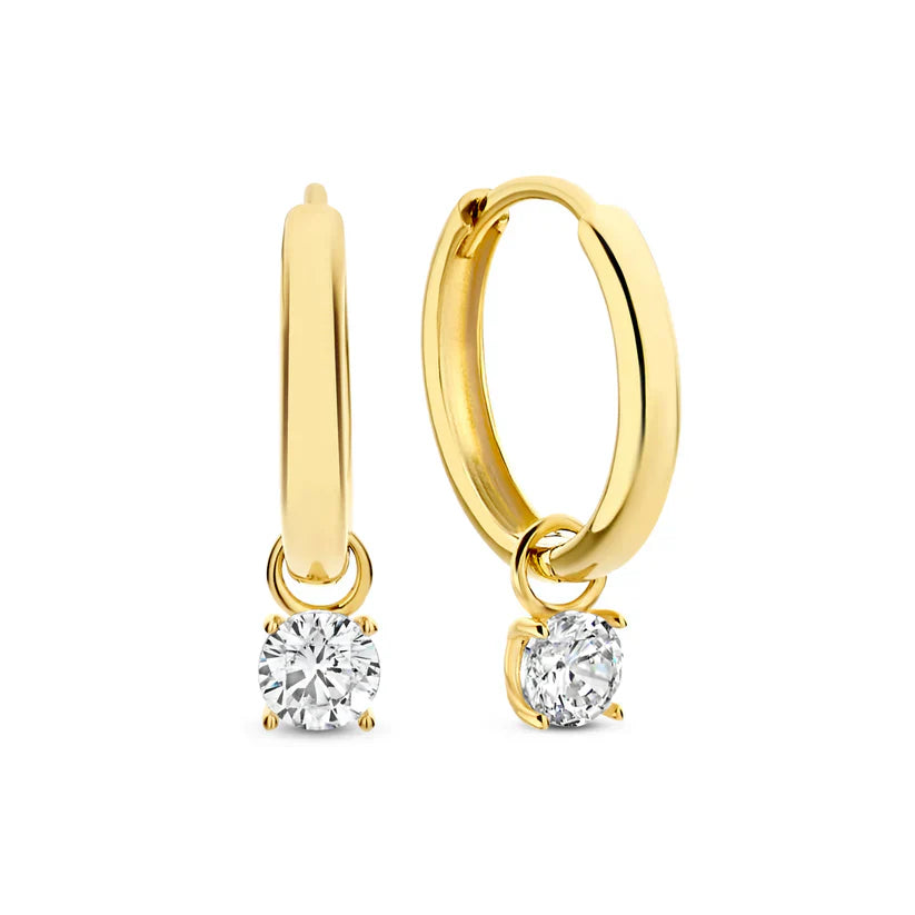 Ensemble de boucles d'oreilles en pierre de Larmes de Lune en argent