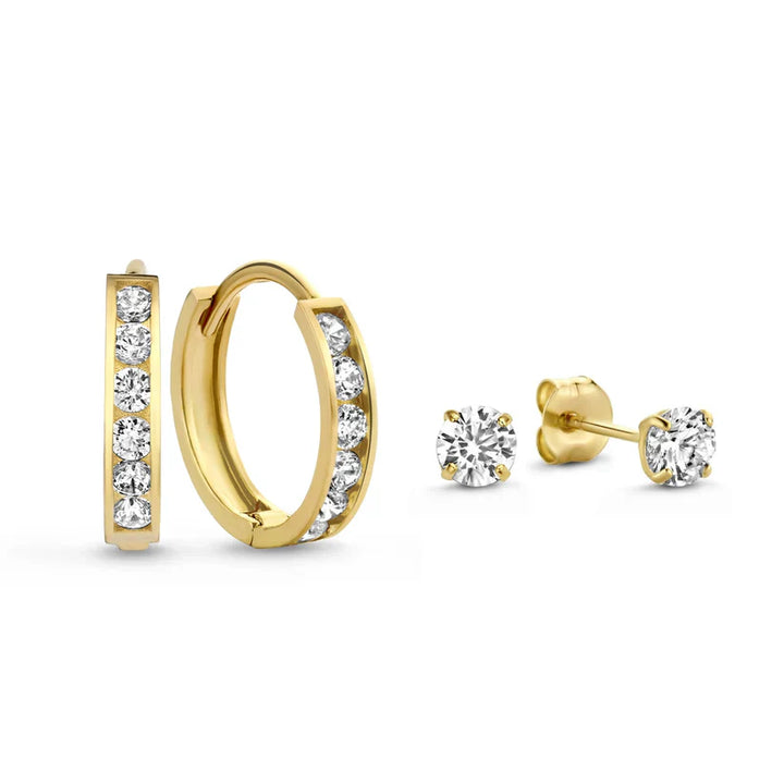 Ensemble de boucles d'oreilles en pierre Dara Brillane en argent