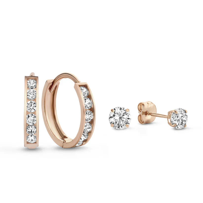 Ensemble de boucles d'oreilles en pierre Dara Brillane en argent