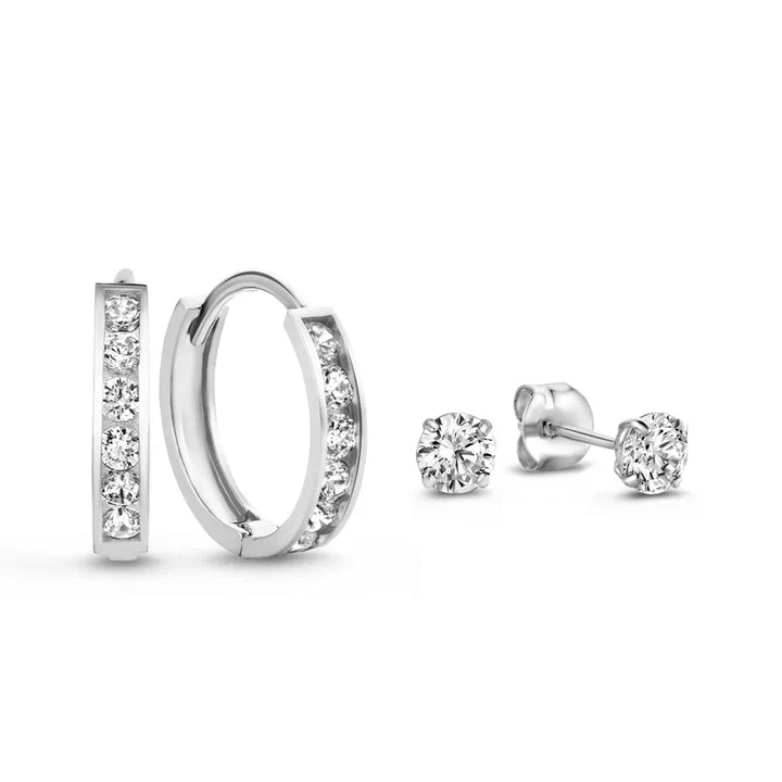 Ensemble de boucles d'oreilles en pierre Dara Brillane en argent