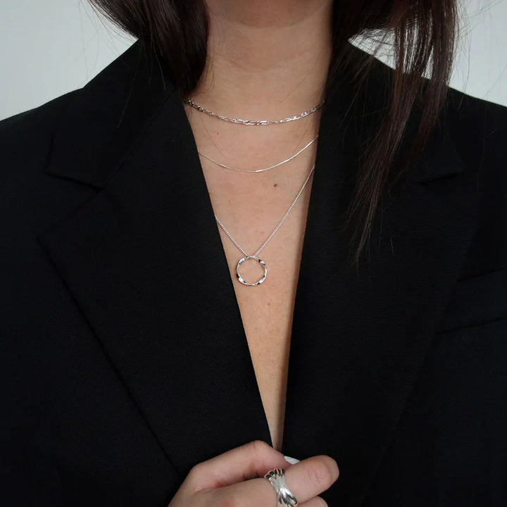 Collier à trois rangées Open Circle en argent