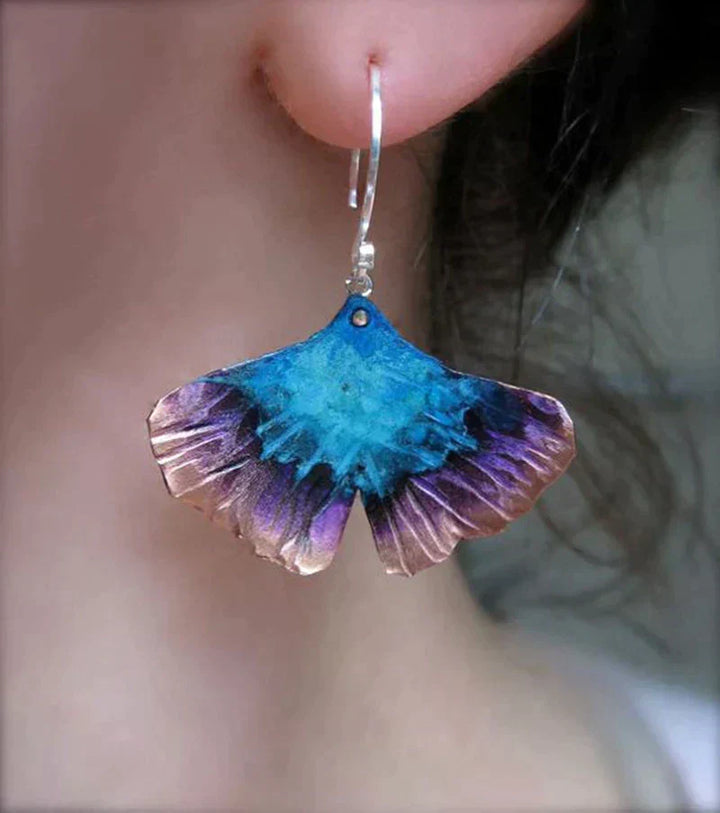 Boucles d'oreilles bohèmes papillon bleu en argent sterling