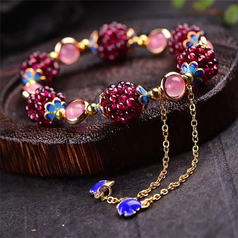 Bracelet en pierre naturelle aux baies