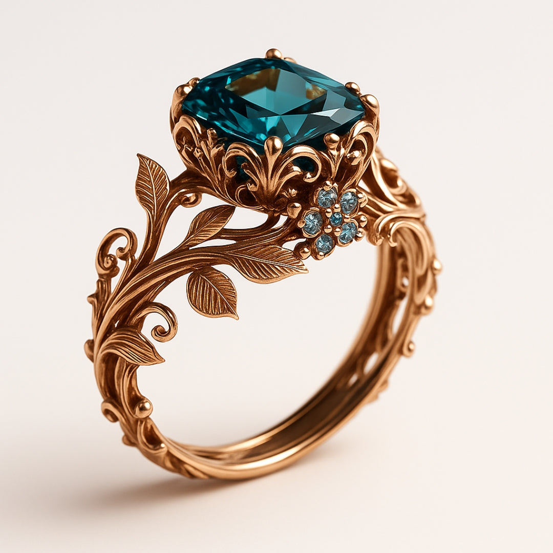 Bague en cristal vert nature