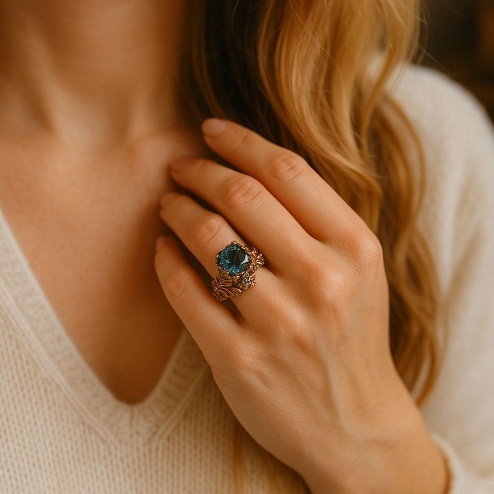 Bague en cristal vert nature