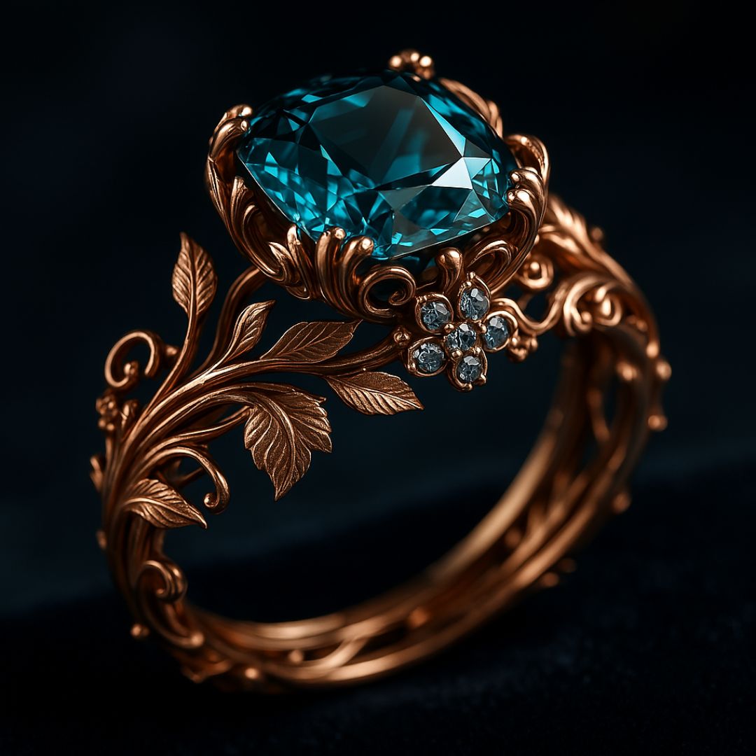 Bague en cristal vert nature