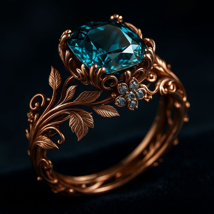 Bague en cristal vert nature