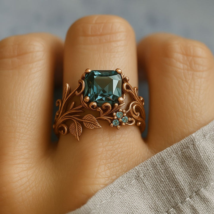 Bague en cristal vert nature