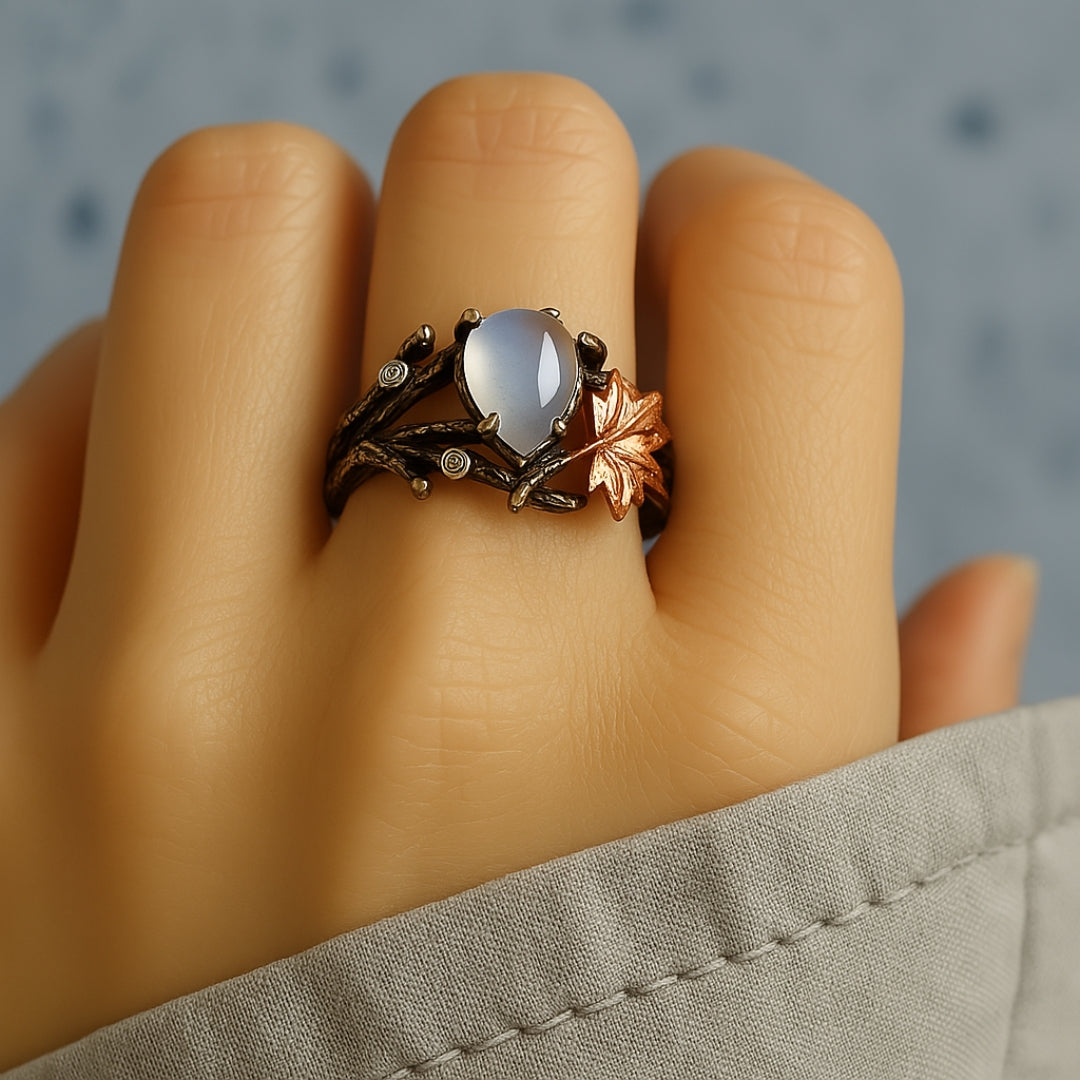 Bague en pierre de lune nature
