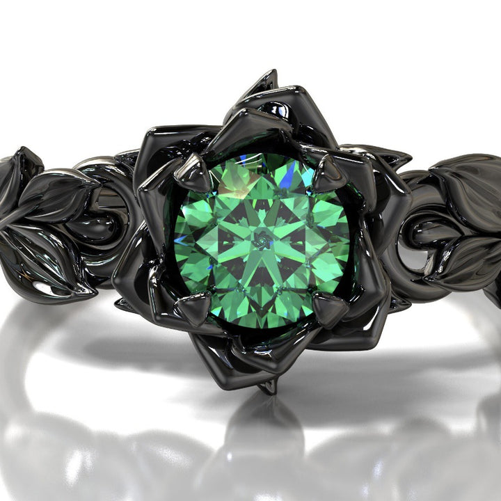Bague en argent turquoise avec motif de fleur