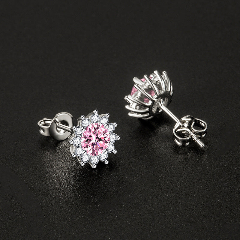 Boucles d'oreilles Sunlit Muse Rose en argent