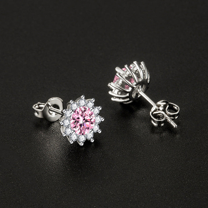 Boucles d'oreilles Sunlit Muse Rose en argent