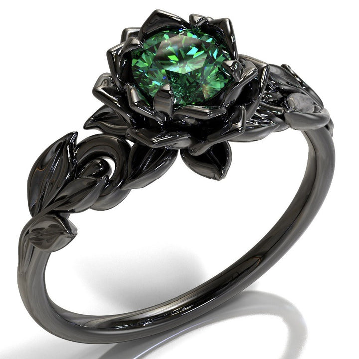 Bague en argent turquoise avec motif de fleur