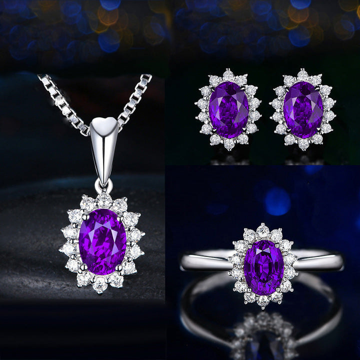 Ensemble de bijoux Fleurane en argent et vert