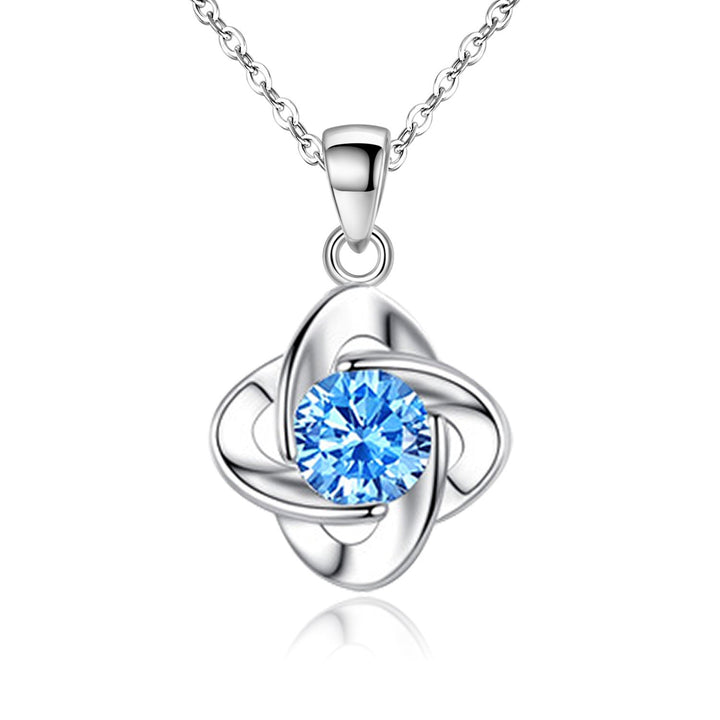 Parure de bijoux en argent Clover Loop Bleu