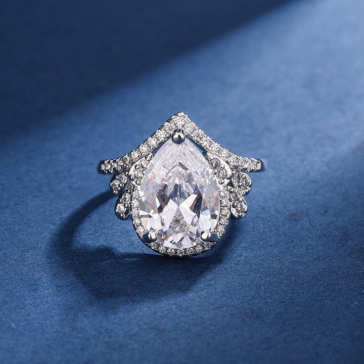 Ensemble de bijoux en argent blanc en forme de larme