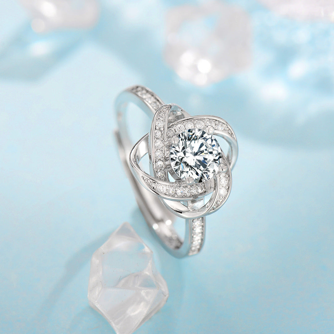 Ensemble de bijoux en argent avec nœud de trèfle