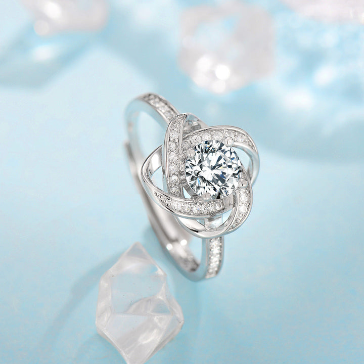 Ensemble de bijoux en argent avec nœud de trèfle