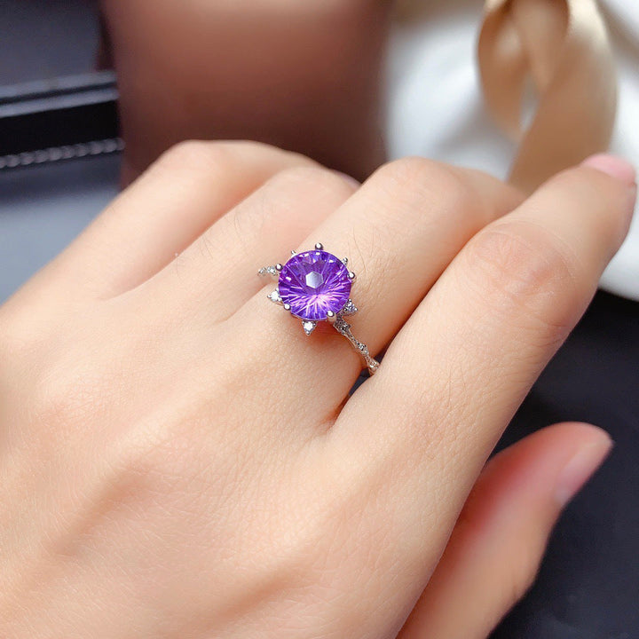 Parure de bijoux en argent violet