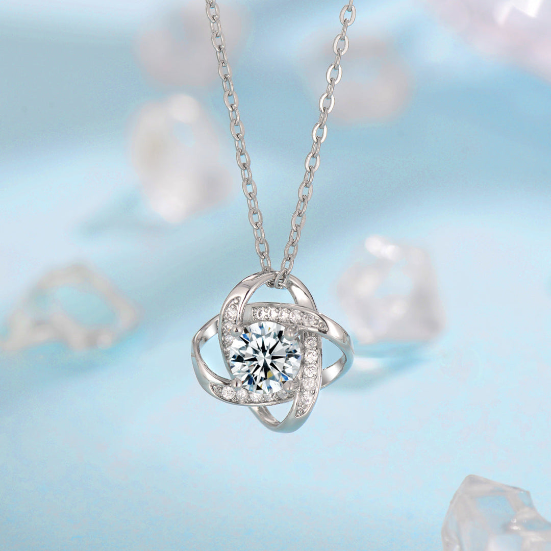 Ensemble de bijoux en argent avec nœud de trèfle