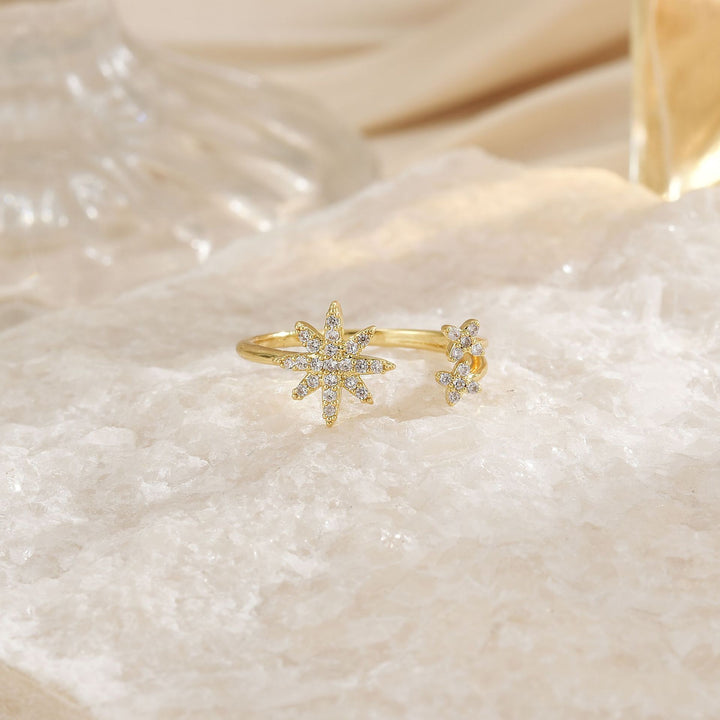 Bague Élégante en Or Doré Brillant
