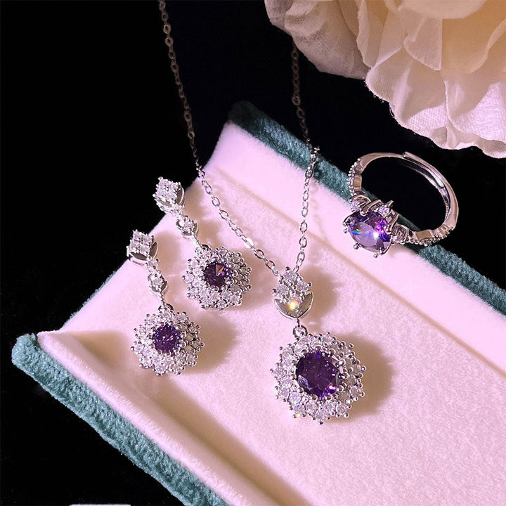 Ensemble de bijoux Manifa en argent violet