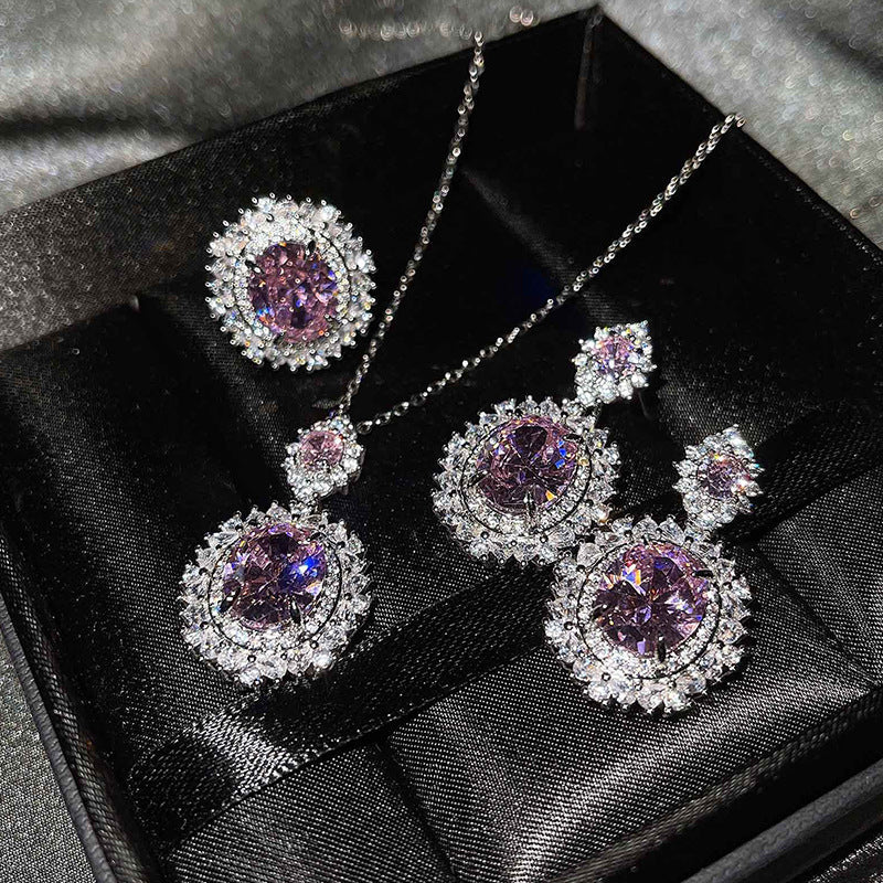 Parure de bijoux en argent rouge