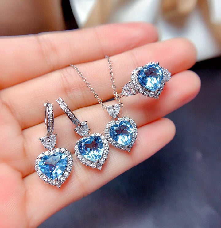 Ensemble de bijoux en argent rouge Amorique