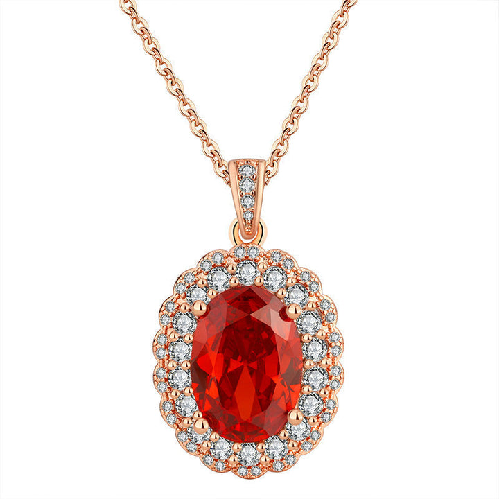 Parure de bijoux en or rose et rouge