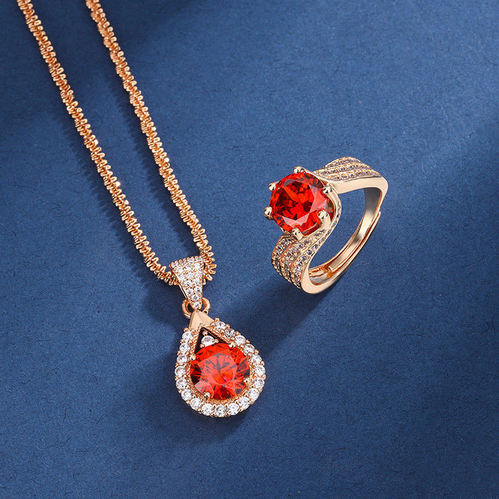Ensemble de bijoux en champagne or rose
