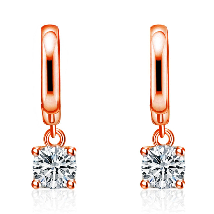 Boucles d'oreilles Aurora Square Drop en or rose