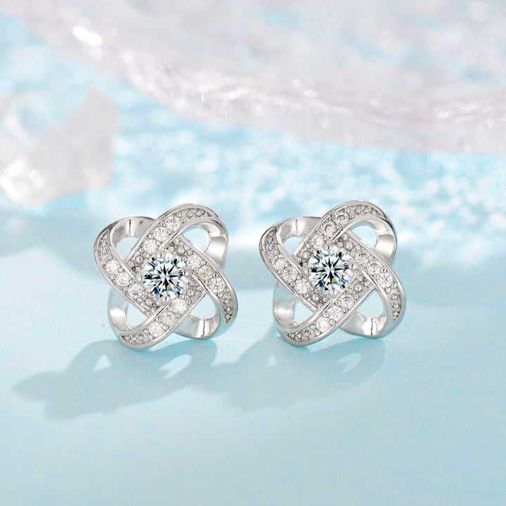 Ensemble de bijoux en argent avec nœud de trèfle