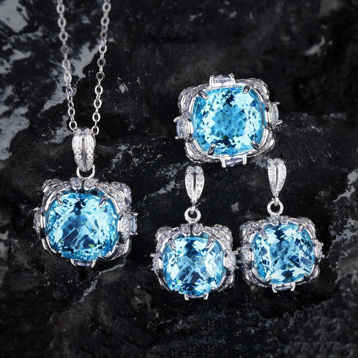 Ensemble de bijoux en argent orange