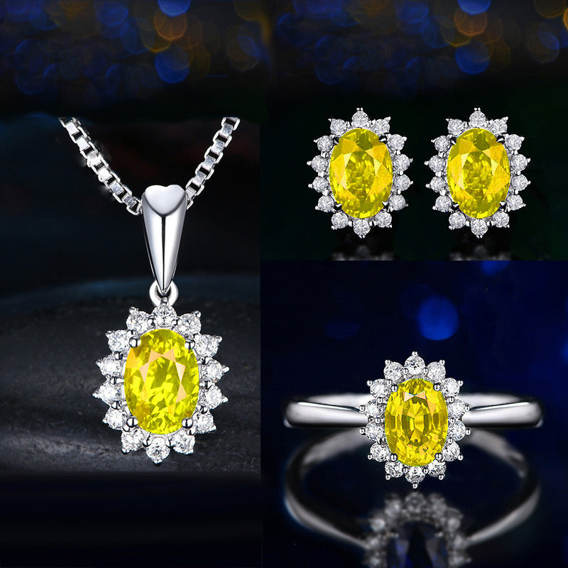 Ensemble de bijoux Fleurane en argent et vert