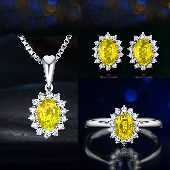 Ensemble de bijoux Fleurane en argent et vert