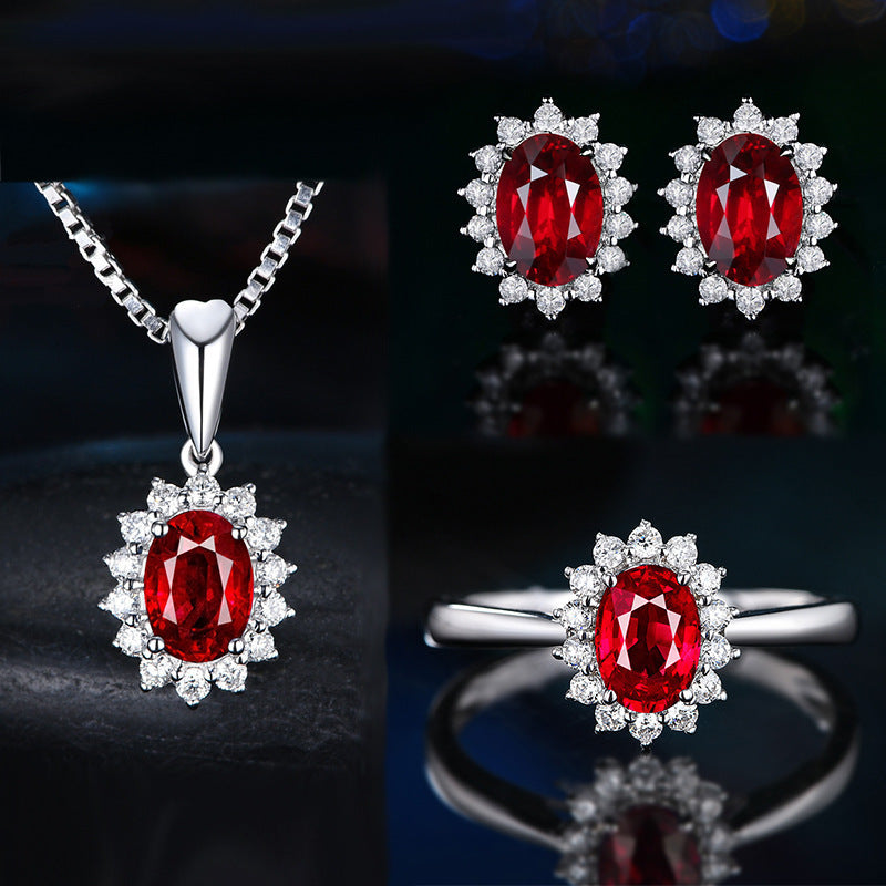 Ensemble de bijoux Fleurane en argent et vert